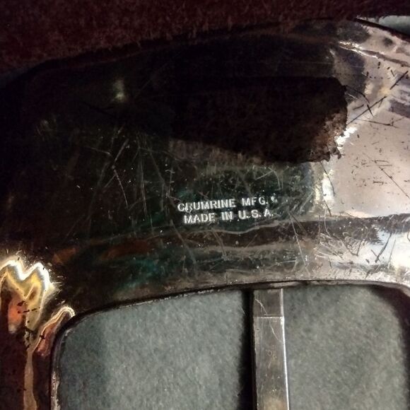 Vintage Crumrine buckle set and leather belt - Picture 4 of 8